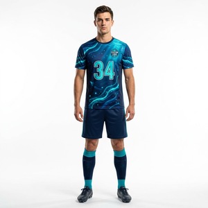 เสื้อฟุตบอลแบบสวมใส่สบาย ระบายเหงื่อได้ดี พร้อมโลโก้ OEM ตามสั่ง สำหรับทีมชายและหญิง  แบบซับลิเมชั่น  พร้อมเอวยางยืด - Product Image 5