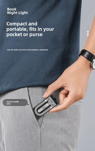Lampe de lecture LED rechargeable par USB, à clipser, 3 modes de couleur, intensité réglable, protection des yeux, <span class=keywords><strong>pour</strong></span> lit, voyage, enfants - Product Image 4