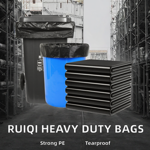 Kangle Wholesale Strong Black Drawstring Garbage Bag Custom Size Heavy Duty Trash Bag <b>Large</b> Rubbish Bag <b>Bin</b> Liners - Product Image 5