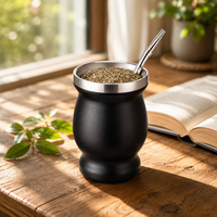 Gourde isotherme à double paroi en acier inoxydable de 4oz et 8oz avec logo personnalisé, pour Yerba Maté, écologique, portable, cadeau d'affaires, avec paille
