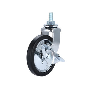 Ruedas universales de PP de 3 pulgadas, tornillo de doble rodamiento liso, ruedas de carro de mano silenciosas, estante de muebles de freno lateral, rueda Universal - Product Image 5