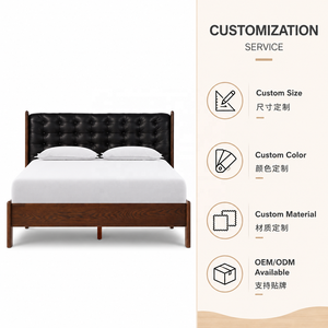 <span class=keywords><strong>Letto</strong></span> Moderno di Lusso in Pelle Trapuntata con Struttura in Legno Massello e <span class=keywords><strong>Testiera</strong></span> a Ala per Progetti di Ville e Hotel - Produttore OEM/ODM - Product Image 6