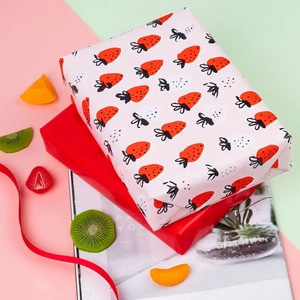 Custom Eco-Friendly Recyclable Strawberry <b>Pattern</b> <b>Tissue</b> <b>Paper</b> Roll Double Side Coated Waterproof 80GSM Digital Printing <b>Paper</b> - Product Image 2