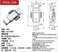 Loquet à ressort puissant en acier inoxydable pour boîte à outils et coffre de compression, loquet à bascule J008