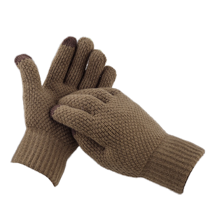 Vente en gros de <span class=keywords><strong>gants</strong></span> d'hiver chauds et décontractés doublés en <span class=keywords><strong>polaire</strong></span> jacquard <span class=keywords><strong>Gants</strong></span> tricotés en acrylique pour écran tactile - Product Image 4