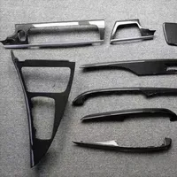 Pour BMW Série 6 F06 F12 640 2012, garniture de panneau de commande central en fibre de carbone véritable, protection de seuil de porte, accessoires de remplacement pour voiture