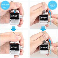 Compteur manuel à 4 chiffres en acier inoxydable, sans batterie, OEM, DIY, facile à utiliser, un seul bouton de commande, bouton rotatif en métal