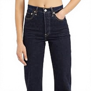<span class=keywords><strong>Jean</strong></span> skinny taille haute pour <span class=keywords><strong>femme</strong></span>, en denim tissé simple, couleur foncée, pour toutes les saisons, décontracté, à porter au quotidien - Product Image 4