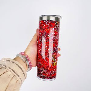 20Oz Stainless Steel <b>Double</b> <b>Walled</b> Snow Globe Tumbler Skinny Straight Sublimation Photo Coffee <b>Mugs</b> - Product Image 3
