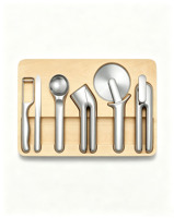 Ensemble d'ustensiles de cuisine - 5 pièces essentielles pour la cuisine - Ensemble d'ustensiles de cuisine en acier inoxydable - Comprend un ouvre-boîte