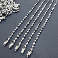 Chaîne à billes en laiton et acier inoxydable 2,4 mm à livraison rapide, chaîne courte à billes pour accessoires de vêtements DIY