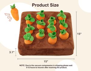 Luxury 2-in-1 Dog Puzzle <b>Toy</b> & Snuffle Mat 12 Carrot Nosework Feed Games Sustainable <b>Interactive</b> <b>Pet</b> Movement <b>Toys</b> Small Animals - Product Image 4