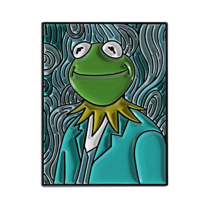 Vintage pintura al óleo Rana obra maestra <span class=keywords><strong>Kermit</strong></span> Rana grabado personalizado Animal ropa mochila Metal insignia - Product Image 6