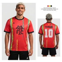 Camiseta de Fútbol Personalizada con Jacquard Brillante, 180g, Corte Holgado, Estilo Africano Étnico Geométrico, Uniforme de Equipo Sublimado