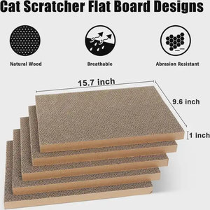 Tempat tidur kucing pabrik grosir papan cakar kucing dengan 5 bantalan penggaruk isi ulang MOQ rendah terjangkau dan ekonomis - Product Image 2