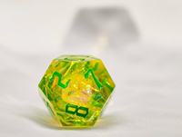 Jeu de dés polyédriques à bords vifs personnalisés, Dungeons & Dragons, en résine faite à la main, vert brillant, papier aluminium, jeux de table