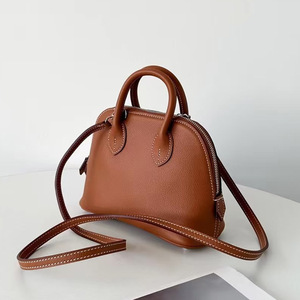 Phụ Nữ Của Thời Trang Chính Hãng Dây Kéo Da Cao cấp Lớp Đầu Tiên Da Bò Mini Shell Bowling Túi Đa Năng Túi Xách Vai Crossbody - Product Image 2