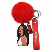 Ensemble de défense personnelle, boules de pompons de 8 cm, porte-clés, pompons, porte-clés en fausse fourrure de lapin, peluche moelleuse, porte-clés multicolores, porte-clés pompon