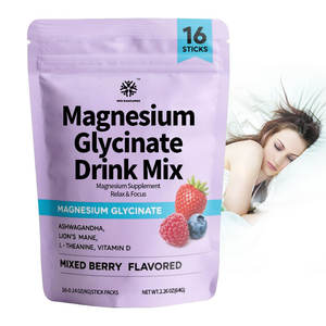 תווית מותאמת אישית מגנזיום גליסיינט אבקה להירגע תערובת ללא תערובת סוכר להירגע & תוספת פוקוס - Product Image 1