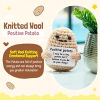Positive Kartoffel Häkel-Amigurumi Mini Gestricktes Kartoffel-Spielzeug Wohndekoration Ermutigungs- und Emotionaler Unterstützungs-Geschenke