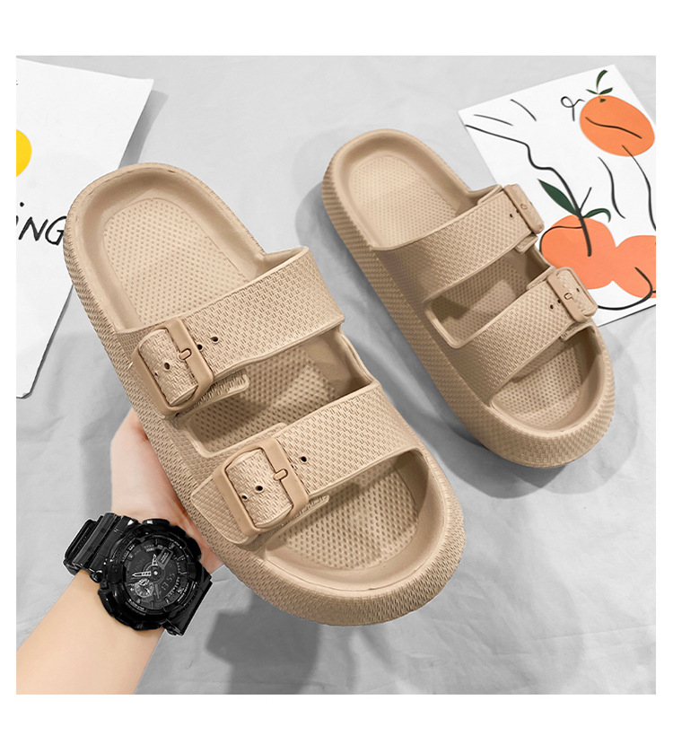 Home Casual Platform Slides Slippers Oversized Beach Shoes Women Men Outdoor Sandals