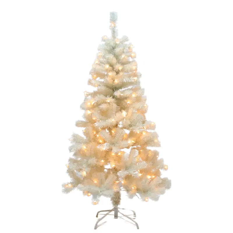 Indoor Hoge Kunstmatige Kerst Ornament Boom Gigantische Witte Kerstboom Met Led Verlichting