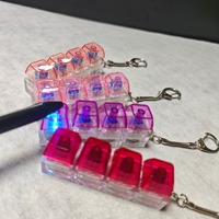 Llavero Transparente de Acero Inoxidable con Cristales Sintéticos y Luz, para Descompresión, con 2, 3 o 4 Agujeros, Portátil, para Aliviar el Estrés