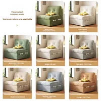 Sofá Cama Plegable Multifuncional de Diseño Moderno y Modular, Cama Individual Extensible para Sala de Estar, Hotel, Dormitorio, Balcón, en Tela y Madera
