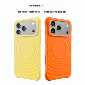 เคสซิลิโคนเหลวแม่เหล็กแบบหรูหราสำหรับ 17 Pro Max ลายคลื่น ป้องกันการตกกระแทกทั้งสี่มุม - Product Image 5