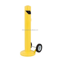 Borne de sécurité Portable avec roues avertissement de sécurité mobile garde de stationnement en acier bornes amovibles poteau de signalisation de stationnement de circulation