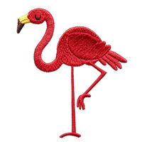 Écussons personnalisés flamants roses et rouges brodés, badges personnalisés, appliques animales thermocollantes pour vestes