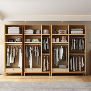 Armario de Madera Maciza de Estilo Escandinavo, Armario de Almacenamiento para Dormitorio de Gran Capacidad con Tres Puertas - Product Image 3