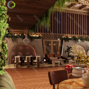 Modern Coffee Shop Counter Bakery Glass Display Furniture Marble Wooden Cafe Counter Full Store Display - Product Image 5