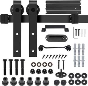 RHETECH Kits <span class=keywords><strong>de</strong></span> quincaillerie pour portes <span class=keywords><strong>de</strong></span> grange coulissantes en acier au carbone satiné moderne Vis faciles pour l'intérieur <span class=keywords><strong>de</strong></span> la maison-pour le salon, la salle <span class=keywords><strong>de</strong></span> bain - Product Image 2