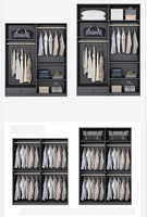 Garde-robes doubles en bois de luxe haut de gamme chambre à coucher 8 portes placard coulissant moderne armoire encastrée avec coiffeuse