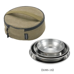 Outdoor Stainless Steel Dinner <strong>Plate</strong> Bowl <strong>Set</strong> <strong>Camping</strong> Tableware <strong>Camping</strong> Barbecue <strong>Plate</strong> Household Soup Pot and Dish 8 Piece - Product Image 6