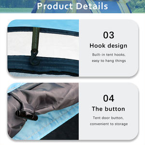 Ouvert en une seconde Logo personnalisé <span class=keywords><strong>tente</strong></span> de Camping Pop-Up tentes familiales Camping en plein air randonnée voyage installation facile - Product Image 5