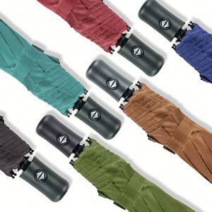 Parapluie pliable double couche de haute qualité, pliable en 3 sections, pare-soleil, coupe-vent, protection UV, avec impression de logo - Product Image 1