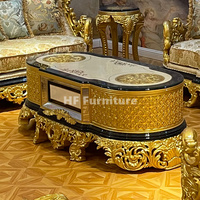 Ensemble de meubles de luxe pour salon, canapés en bois doré, meubles de salon de Dubaï, ensemble de canapés royaux