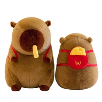 Peluche Capybara Rouge Tendance et Mignonne, Jouet Anti-Stress en Coton PP Lavé