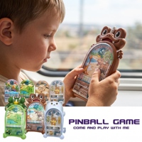 HTL Juego de Pinball Retro de Dinosaurios, Juego de Laberinto Portátil, Rompecabezas, Juego Mecánico de Bolsillo, Juguetes Educativos, Regalo para Niños