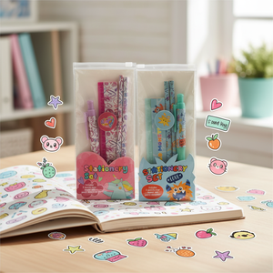 Set di Cancelleria Scolastica, Penna a Sfera per Studenti, Temperamatite, Righello, Set da 5 Pezzi, Articoli di Cancelleria, Regalo per la Festa dei Bambini, Materiale Didattico - Product Image 5