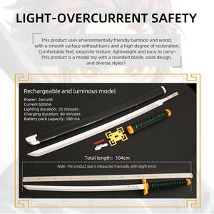 41 pulgadas Demon Slayer espada Katana <span class=keywords><strong>De</strong></span> <span class=keywords><strong>Kimetsu</strong></span> <span class=keywords><strong>No</strong></span> <span class=keywords><strong>Yaiba</strong></span> fiesta <span class=keywords><strong>de</strong></span> plástico accesorios <span class=keywords><strong>de</strong></span> Cosplay para Anime Inosuke Tanjiro espada Katanas <span class=keywords><strong>de</strong></span> madera - Product Image 4
