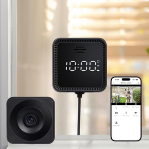 Caméra de fenêtre WiFi 3MP pour intérieur et extérieur, pour la sécurité domestique, <span class=keywords><strong>avec</strong></span> vision nocturne couleur IA, détection de mouvement des personnes, compatible <span class=keywords><strong>avec</strong></span> l'application - Product Image 1