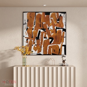 Pintado a mano moderno hogar Decoración <span class=keywords><strong>Simple</strong></span> lienzo pared arte naranja amarillo textura abstracta <span class=keywords><strong>paisaje</strong></span> aceite impreso con método colorido - Product Image 4