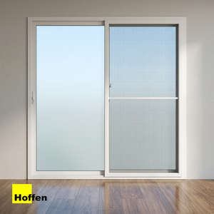 ประตูบานเลื่อนคู่ PVC รุ่น HOFFEN PRO ขนาด 200x205 ซม. สีขาว พร้อมมุ้งไฟเบอร์กลาส กันลม สำหรับโรงแรม ได้รับมาตรฐาน Energy Star เหมาะสำหรับบ้านพักตากอากาศ - Product Image 2