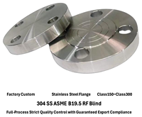 Bride borgne ASME B16.5 Classe 300 en acier inoxydable 304 forgé à chaud, embout cego DN150-DN600, bouchon de tuyauterie OEM/ODM personnalisé