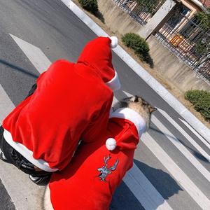 बिल्लियों, कुत्तों और टेडी बियर के लिए पालतू माता-पिता-बच्चे की प्रतिवर्ती कढ़ाई वाली नए साल की क्रिसमस पोशाक - Product Image 2