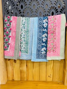 Hand Block Print Cotton <b>Sarong</b> Boho Beach Cover-Up Lightweight Hand Block Printed Beach Cover Up Sustainable Boho Resort Outfit - Product Image 5