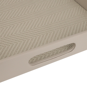 <span class=keywords><strong>Plateau</strong></span> de rangement en similicuir rectangle gris avec poignée - Product Image 4